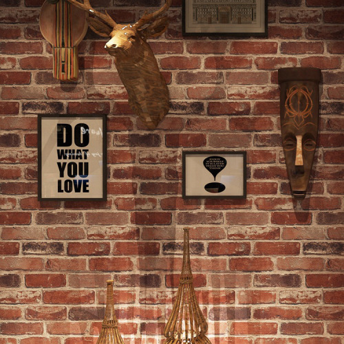 Wholesale retro 3D three-dimensional stone wallpaper simulated brick pattern white brick restaurant clothing store PVC wallpaper