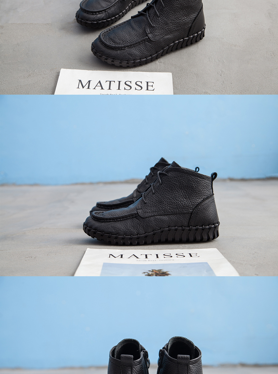 ShoeVault Xinrui 2023 Autumn Winter New Retro Short Soft Sole Comfortable Genuine Leather Flat Casual Single Boots Cotton Shoes_voghion.com