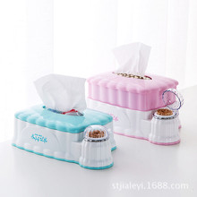 塑料伸缩纸巾盒 创意方形抽纸盒带牙签筒 纸巾收纳盒赠品可印LOGO