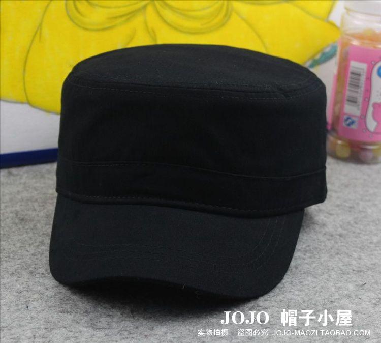 纯色军帽大头围平顶帽春秋大号男帽休闲时尚潮流男士帽子工厂批发