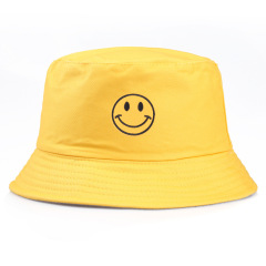 Bulk Yellow Cartoon Embroidered Fisherman Hat for Men and Women Couple Shopping Bucket Hat Spring and Summer Sun Hat