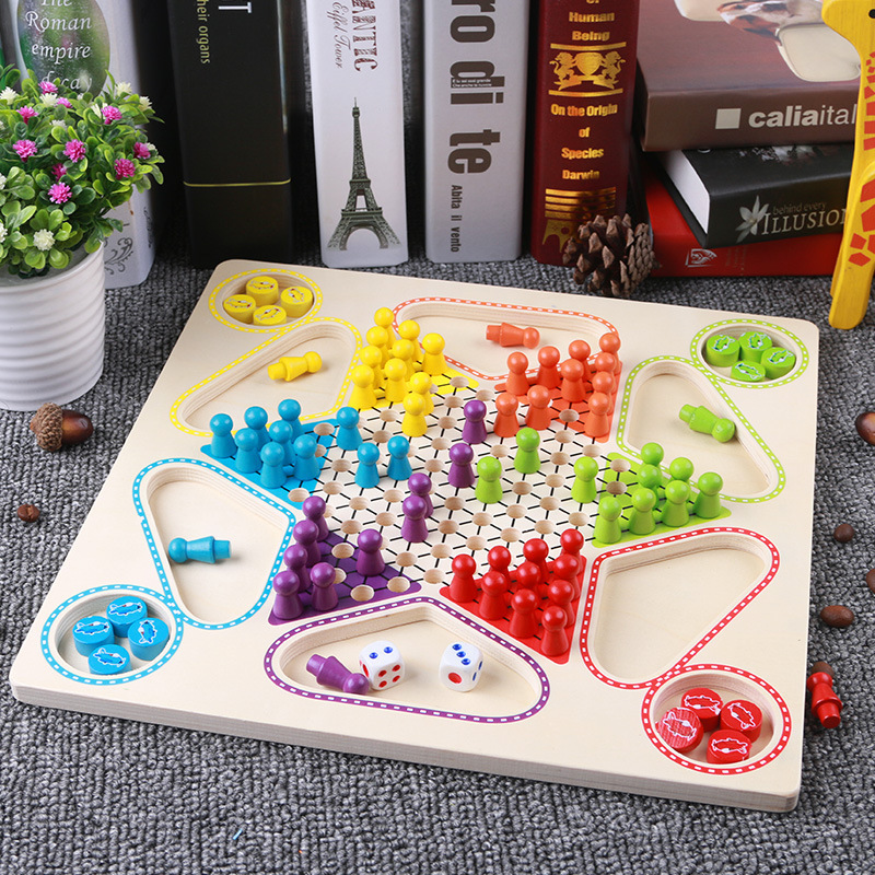 Checkers Flying Chess2-in-1 Chess Children's Educational Desktop Parent-child Game Early Education Toy