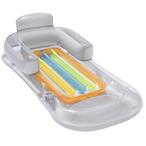 Single-person Inflatable Water Bed with Armrest Cup Holder Back Support Luxury Lounger Water Relaxation Chair Adult Floating Raft