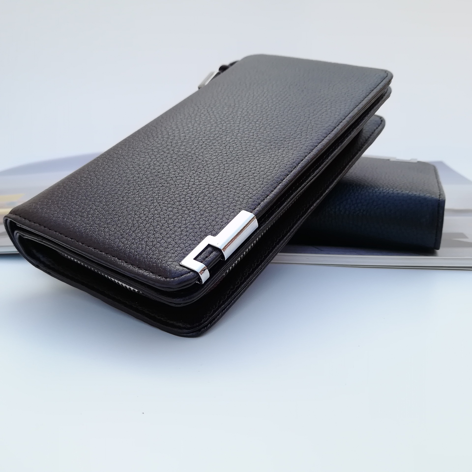 新款长款男士钱包商务多功能拉链多卡位大容量手拿包厂家直销批发|ru