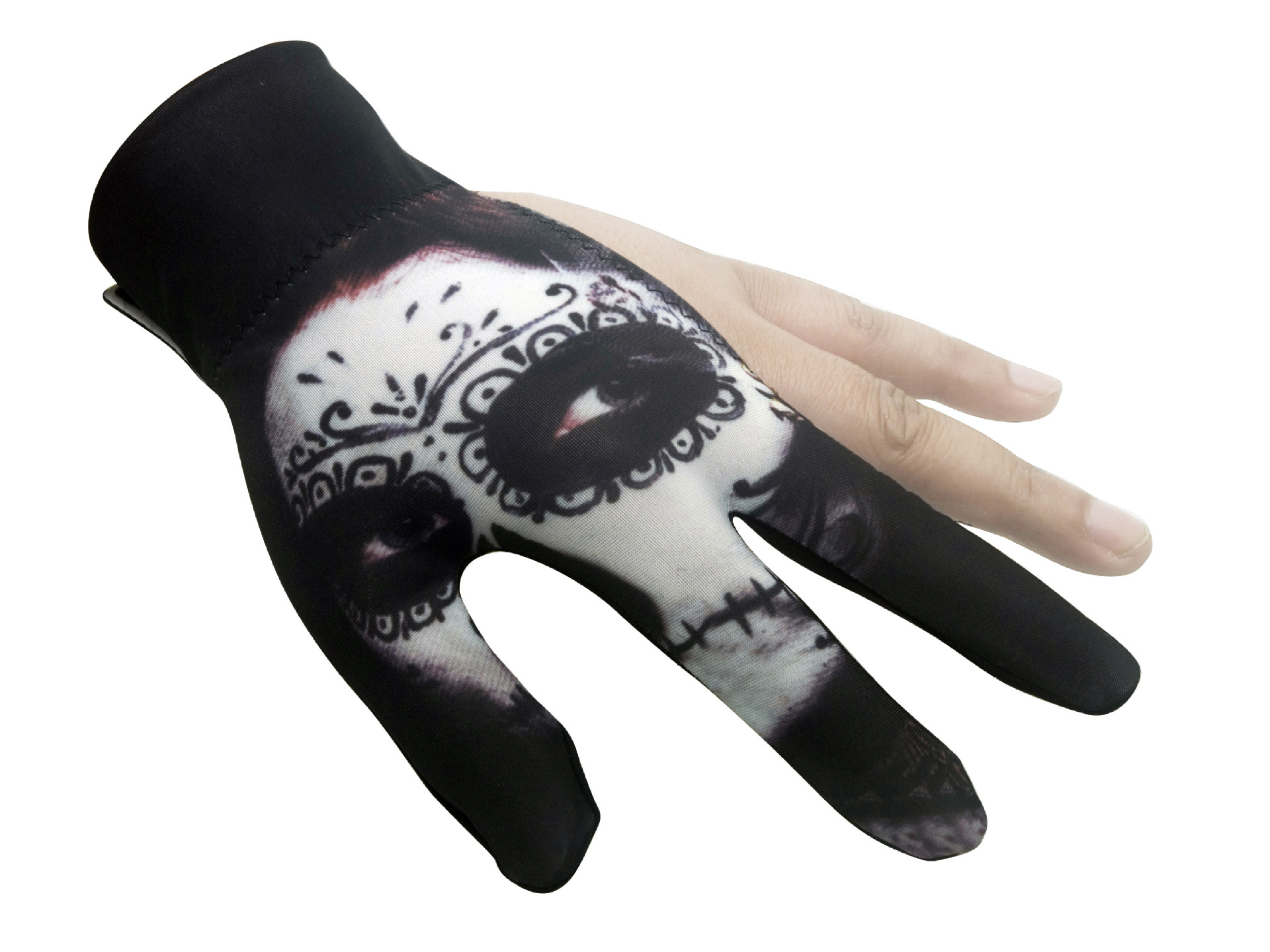 Alto elástico antideslizante resistente al desgaste transpirable de tres dedos guantes de billar guantes sunoke guantes de billar al por mayor