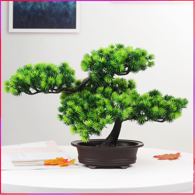True and false flower potted ornament false tree big welcome pine plastic bonsai true pine indoor green plant decoration