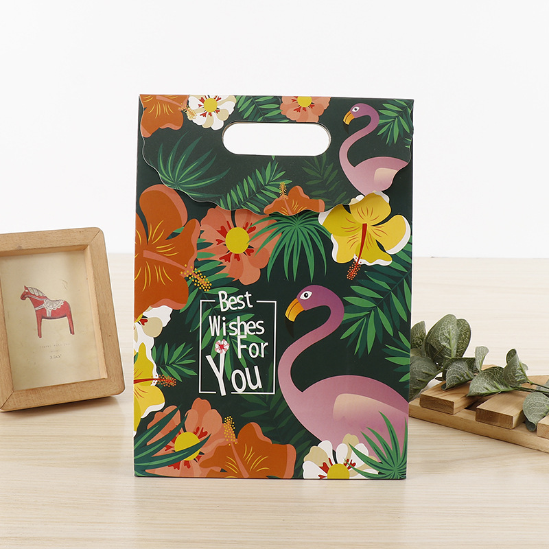 Red Flamingo Gift Bag Wholesale Clothing Portable Sticker Gift Bag display picture 2