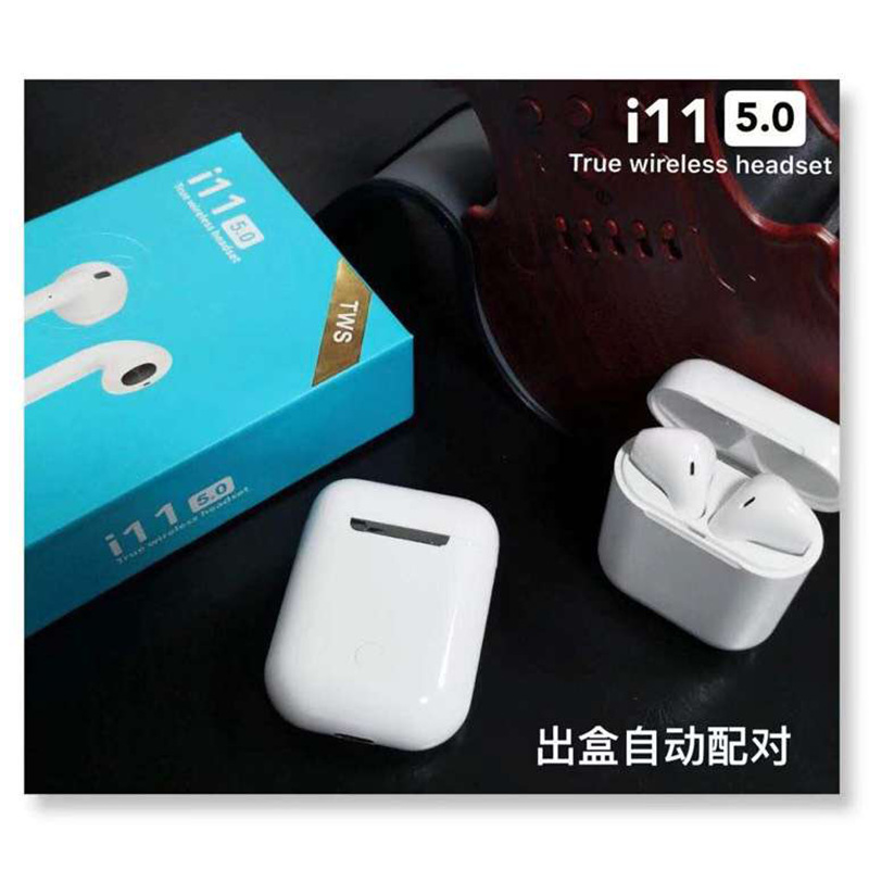 新款現貨i11藍牙耳機5 0支持智慧觸摸帶無線充電功能apple藍牙耳機tws 露天拍賣