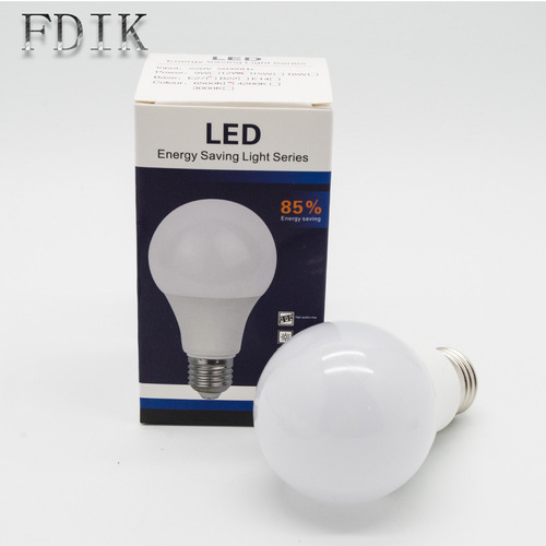E27LED灯泡塑包铝球泡A泡85-265V暖光白光5-18W节能跨境一件代发