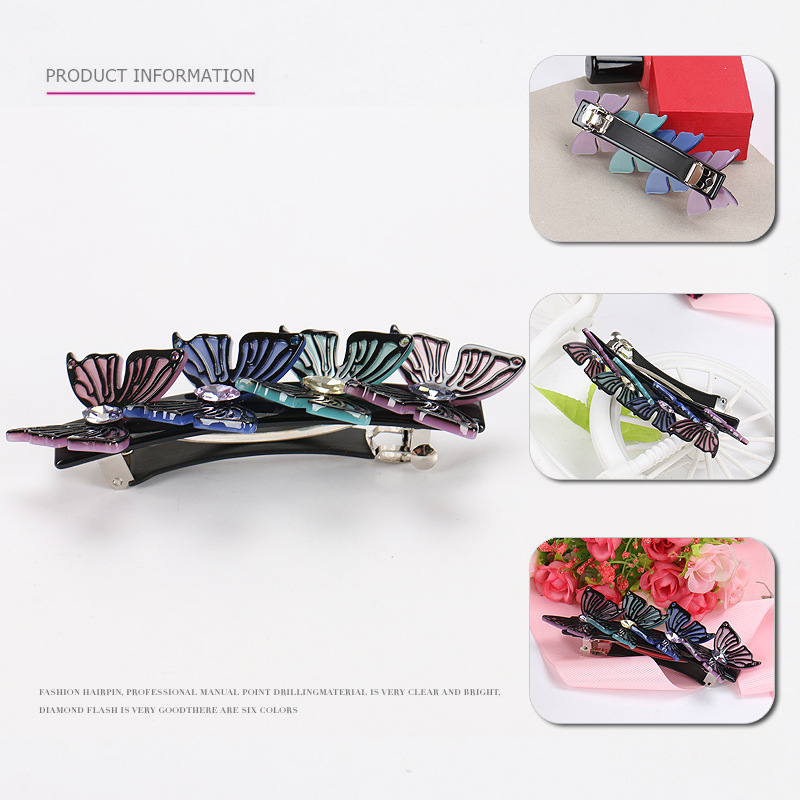 Ethnic Style Butterfly Acetic acid sheets Handmade Hair Clip 1 Piece2