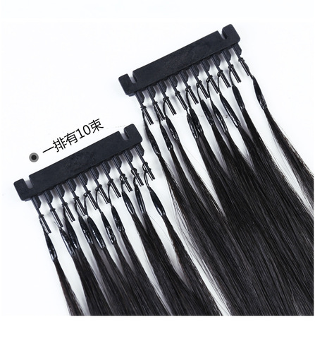 6D hair extension, 6D first-generation hair extension, first-generation hair parting, 6D first-generation hair extension clip, real hair straight hair extension piece