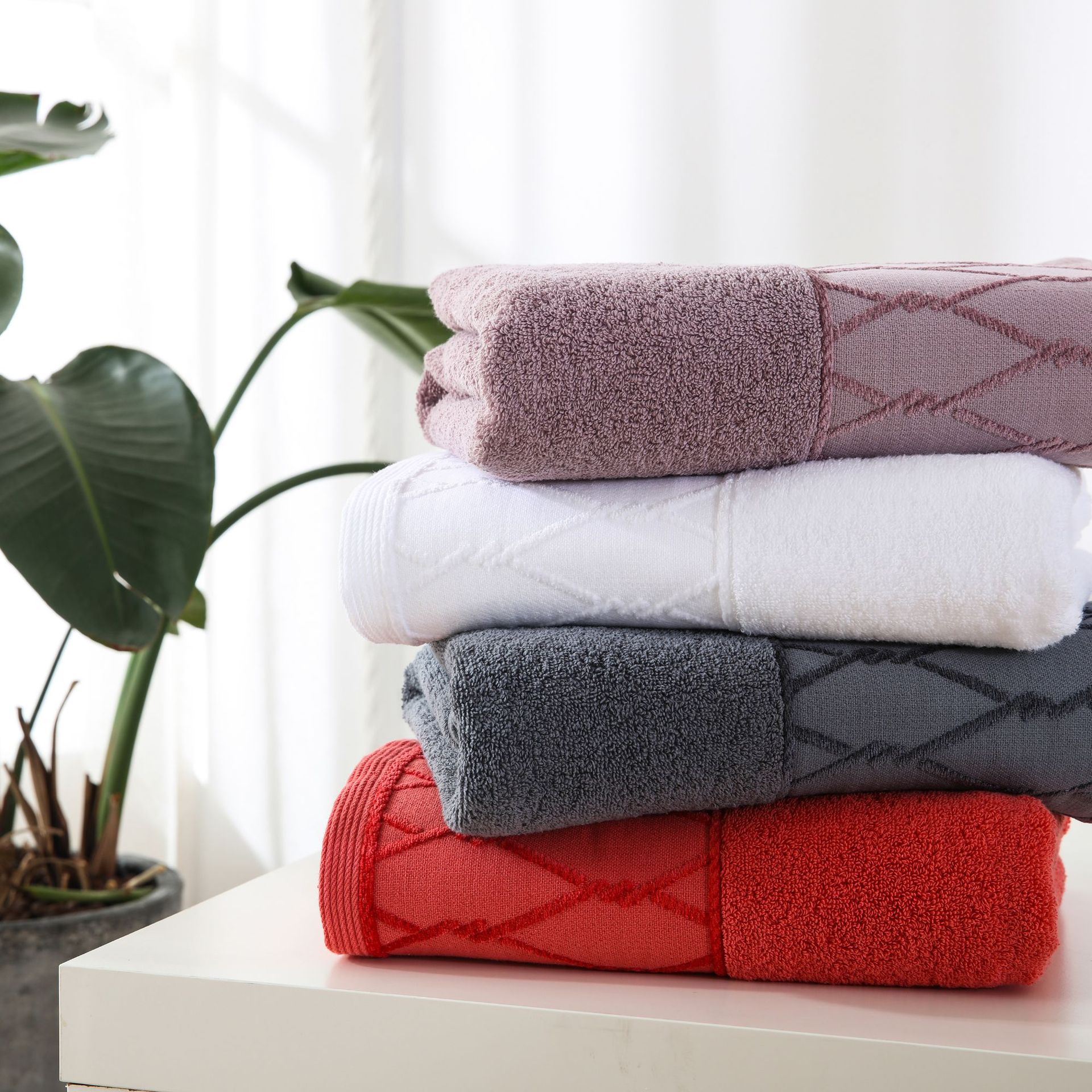 Cross-border bath towel pure cotton new...