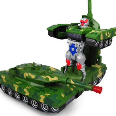 Same style electric universal deformation tank deformation car music light deformation military electric beach toy