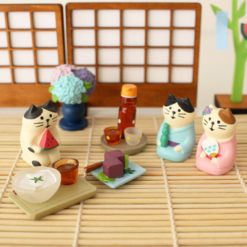 Cat Moon Viewing Mini Scene Ornament Rice Cake Rabbit Ninja Cat Dog Samurai Ornament