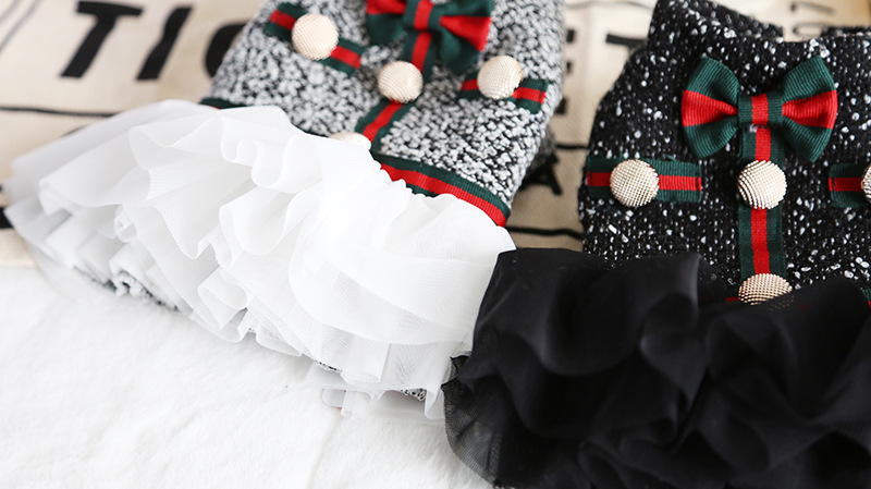 金扣雪点纱纱裙