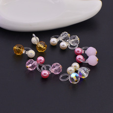 韩国无耳洞珍珠假耳环耳夹  环保不过敏U形耳夹 水晶树脂耳夹