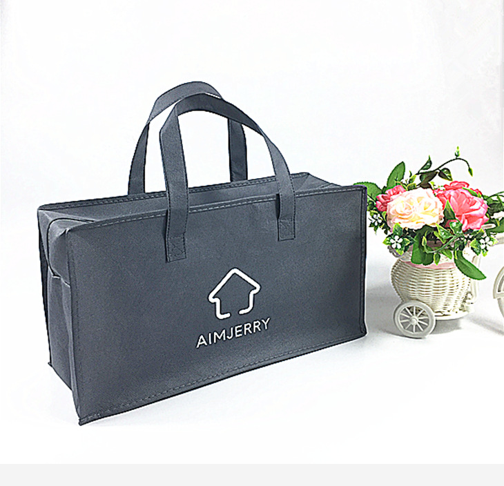 无纺布袋定做抱枕被芯家纺手提拉链立体袋毛毯包装袋定制印刷LOGO