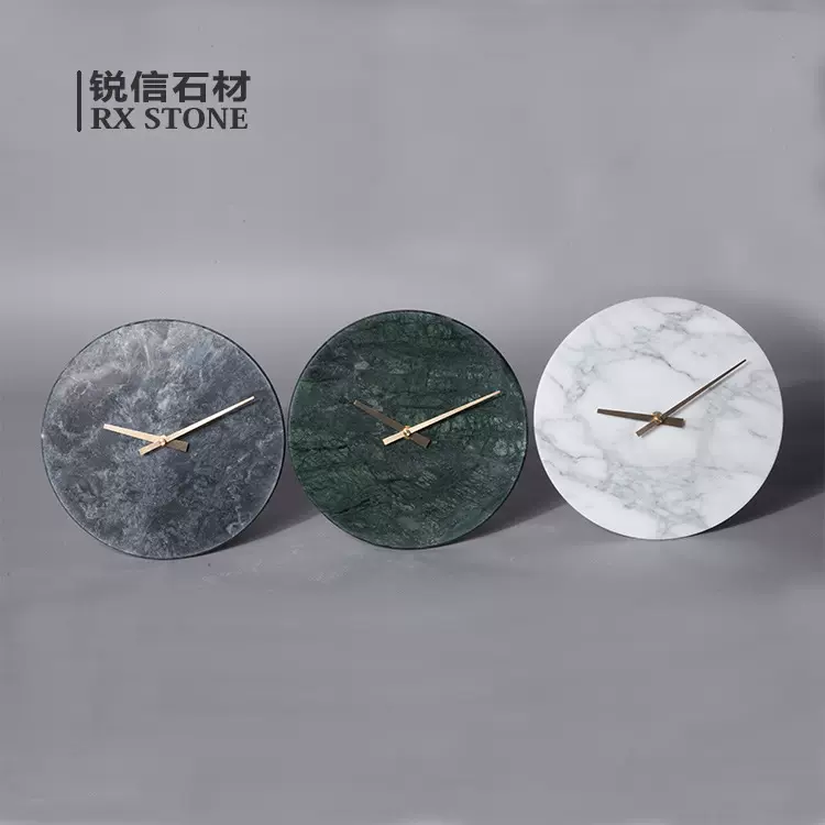 厂家北欧大理石挂钟现代简约钟表静音时钟客厅墙面装饰挂表摆件