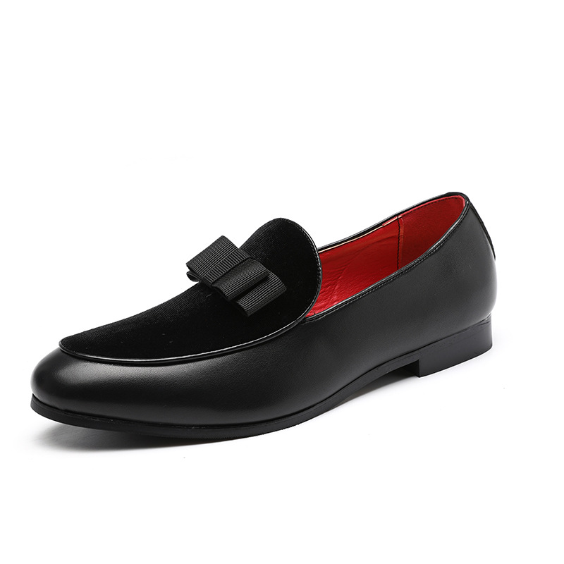 Men's casual bow leather shoes fashion shoes_voghion.com