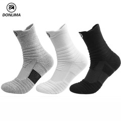 Elite basketball socks men's mid-length towel socks thickened sweat-absorbent towel bottom professional sports outdoor running socks