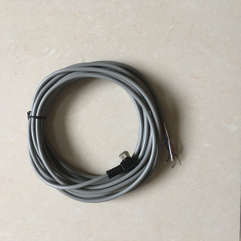 有线连接电缆连接插头V3-GM-2M 5M-PVC M8三芯直新能传感器连接线