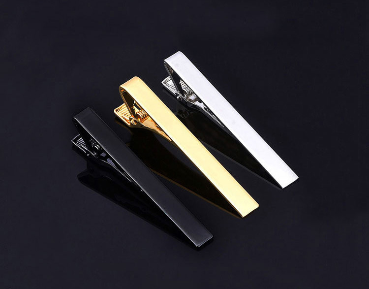 Tie Clip Copper Stainless Steel Electrophoresis Color Navy Blue Dark Blue Men's Silver Black And Golden Gift Box display picture 1