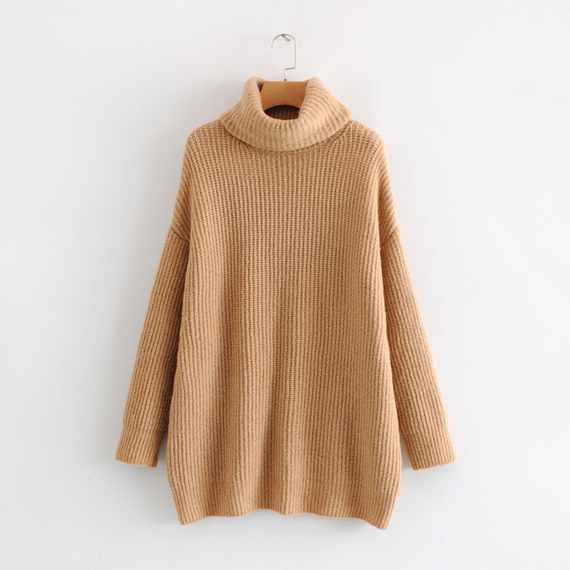 Turtleneck Loose Solid Color Sweater NSAM29902