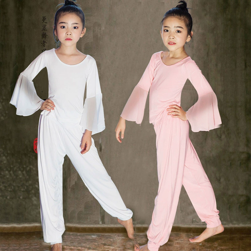 Новый Детский костюм для йоги для девочек, шаровары, белая одежда для танцевальных выступлений, одежда для занятий боди оптом