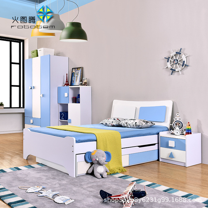 Single and double bed 1.2 meters 1.5 meters of modern minimalist board mother bed economy bedroom furniture bed children's suite