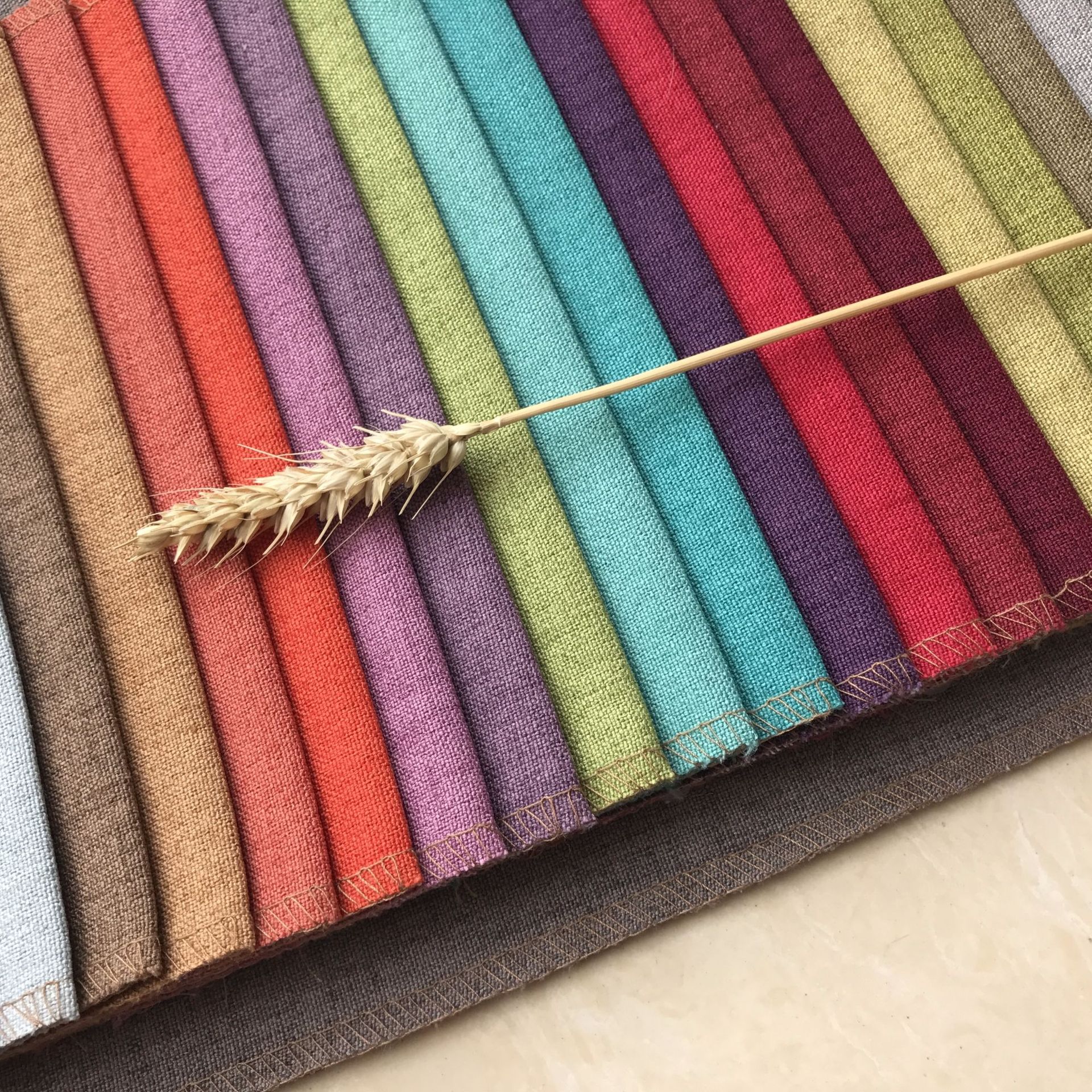 加厚仿麻沙发布料麻布纯色仿麻面料桌布仿麻布全涤沙发布厂家批发-阿里巴巴