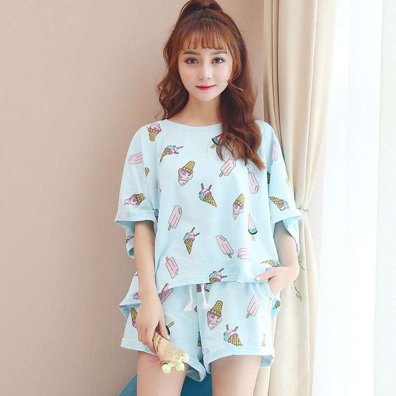 帮手主图-华信2018夏季新款短袖6535睡衣女套装学生家居