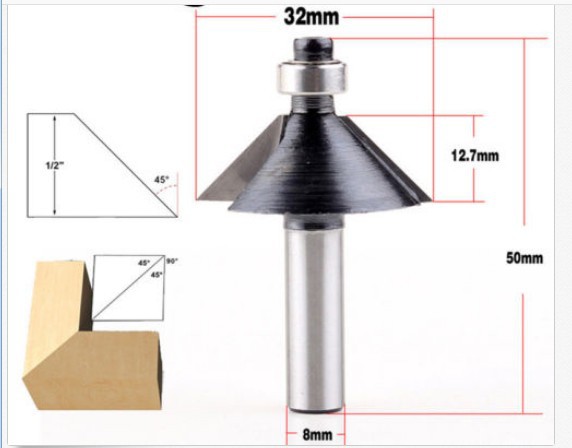 8MM柄 速卖通 亚马逊 俄罗斯 45°斜角刀8*32MM 黑色