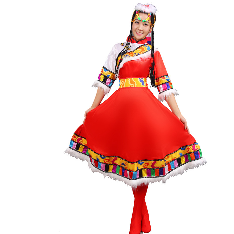 新款女装 藏族舞蹈服饰/秧歌服装/少数民族服饰/广场舞演出服批发