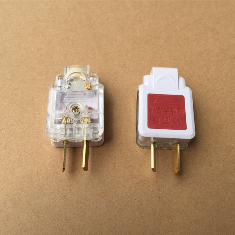 厂家直销批发零售 透明转动一体成型铜片二极转动电源插头