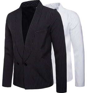 autumn and winter striped fashion leisure design men’s LAPEL SUIT 