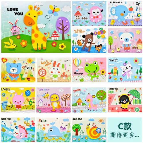 (EVA Sticker Series) Handmade Puzzle Wholesale DIY Sticker Art Wholesale Children's Educational Material Package Gift