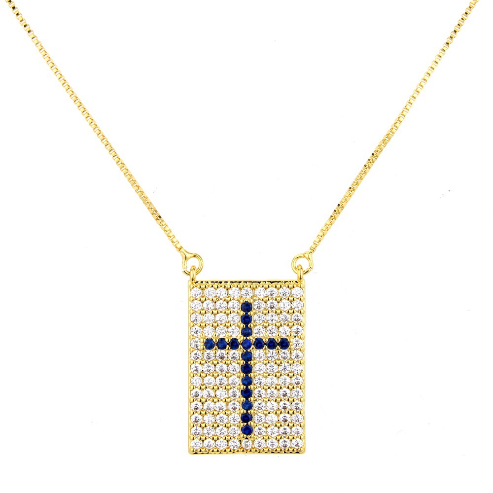Copper Fashion Geometric necklace  Alloyplated black zircon NHBP0232Alloyplatedblackzirconpicture9