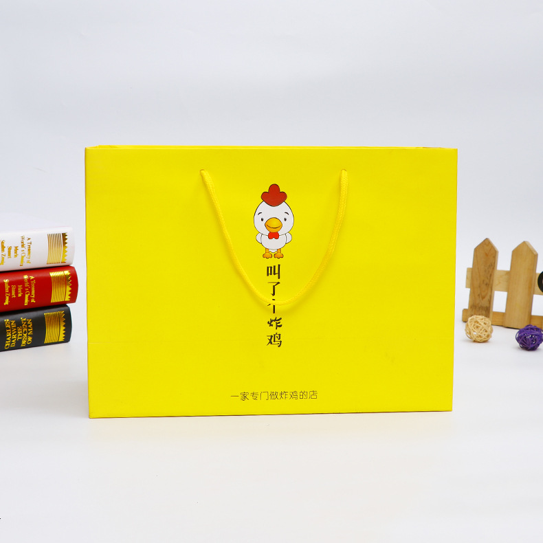 商家批发 广告礼品手提纸袋 炸鸡汉堡食品外卖打包袋 定做logo