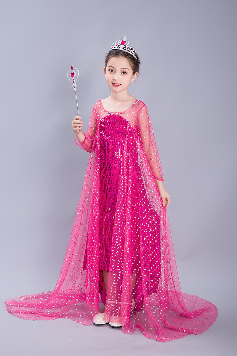 Christmas 2023 Girls' Ice and Snow Romance Princess June 1st Sequin Performance Dress Gift_voghion.com