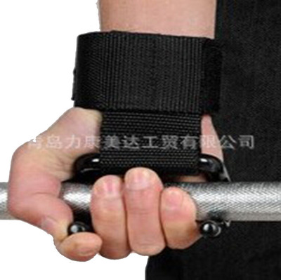 不加棉举重护腕助力钩助力带杠铃哑铃单杠举重钩硬拉引体向上直销|ru