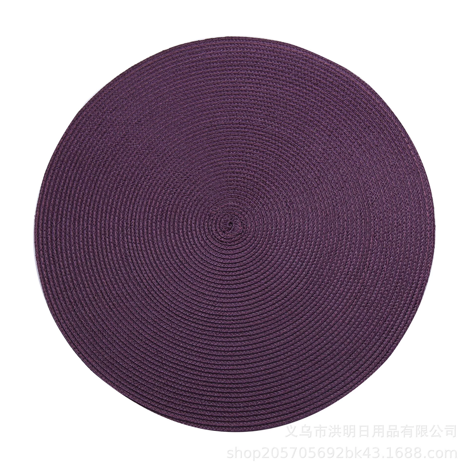 [彩色圆形PP简约风格餐垫杯垫隔热垫餐具垫碗盘垫日式仿草编餐桌垫]