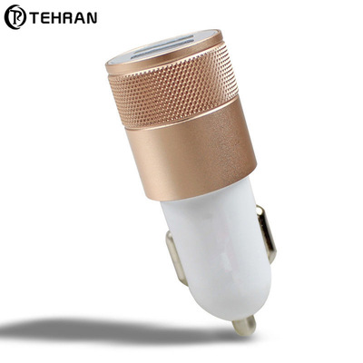 Small steel gun Metal Car Charger double usb Aluminum Car Charger automobile Mobile phone charger Manufactor Direct selling
