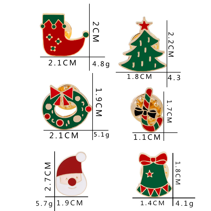 Christmas Series Santa Claus Wreath Tree Socks Dripping Brooch Wholesale Nihaojewelry display picture 1