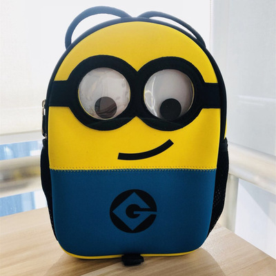 Genuine Small yellow people children Tow knapsack 1-6 men and women Shoulders Small yellow people children knapsack