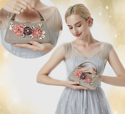 新品现货花朵包时尚晚宴包晚装包精致礼服包手提包派对包F918花朵