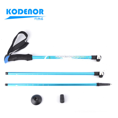 Codno Outdoor Warrior 9 Series Aluminum Alloy Alpenstock Straight Handle Folding External Lock Telescopic Lightweight Skiing Crutches