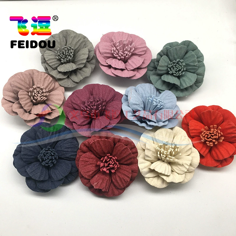 Хризантема из суперволокна в стиле Южной Кореи с тиснением и хризантемой, сердце, голова камелии, женский костюм, универсальный воротник, цветочные украшения, корсаж