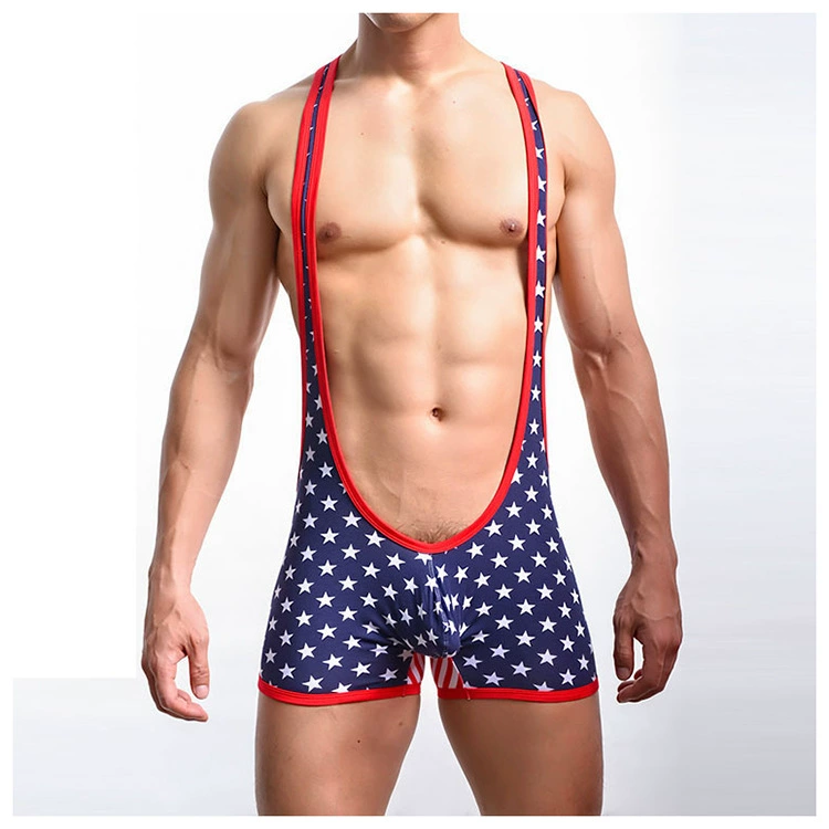 Men's Polyester Singlet Bodysuit (Overall) — Red, Sizes S–XL