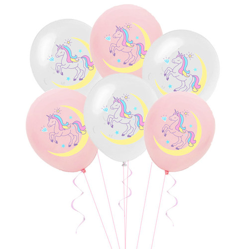 Cross-border 12-inch colored printed unicorn latex balloon set with unicorn gold confetti decoration
