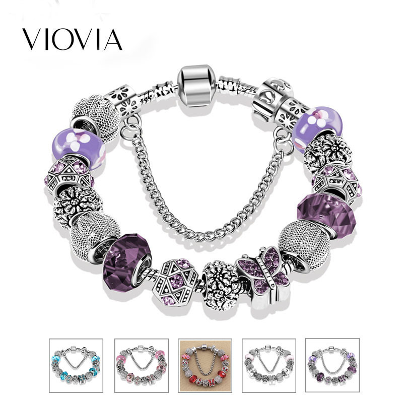 Perlenarmband Mit Diamantbesetztem Schmetterlings-element_voghion.com
